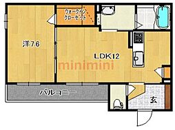 スカイポリス 1LDKの間取図画像