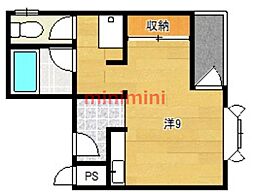 ローズコーポ ワンルームの間取図画像