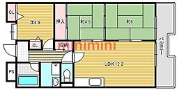 ボン・メゾンフタバ 3LDKの間取図画像