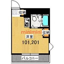 プレアール吹田泉町2 ワンルームの間取図画像