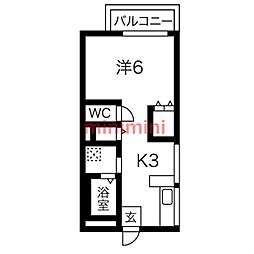 メゾン高槻 ワンルームの間取図画像