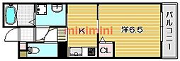 サンク 1Kの間取図画像