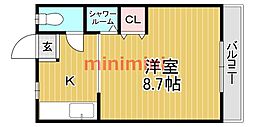 プレザント総持寺 ワンルームの間取図画像