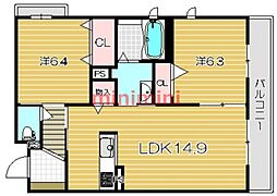 サニーコートティアラ 2LDKの間取図画像