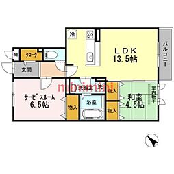 SUNSQUARE千里万博 2LDKの間取図画像