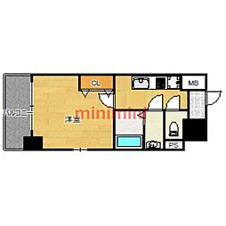 サンメゾン15 1Kの間取図画像