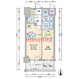 エステムコート新大阪XVIIベイス 1DKの間取図画像