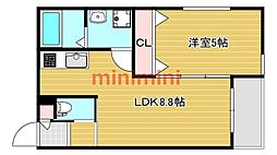 セレニティ豊川III 1LDKの間取図画像