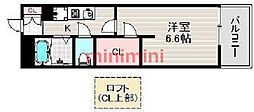 フェンネル千里 1Kの間取図画像