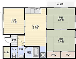 マンショングランディー 3LDKの間取図画像