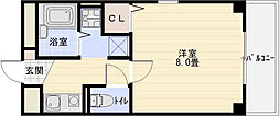 キャッスルエビス 1Kの間取図画像