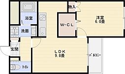 フレシール 1LDKの間取図画像