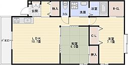 メディオ2 2LDKの間取図画像