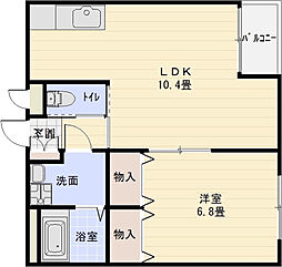 カーサセレノ 1LDKの間取図画像
