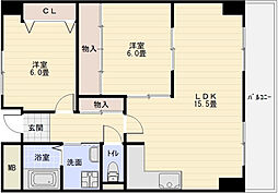 パイオニア松井 2LDKの間取図画像