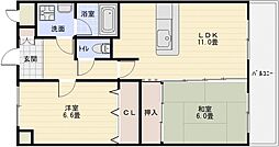 パラッツオ・ディ・ミヤモト 2LDKの間取図画像