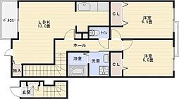 爽・大井 2LDKの間取図画像