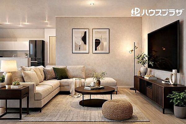1号地参考プランで建築した場合の内観パース■建物面積106.19平米■建物価格2655万円(税込)※掲載の内観イメージCGは計画段階の図面を基に描き起こしたもので、実際の物とは異なります。