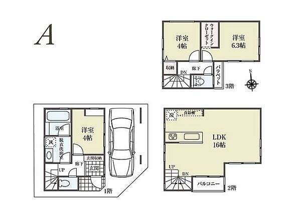 A号地に建築した場合の参考プラン■建物面積78.65平米■建物価格1890万円(税込)※別途地盤改良費用100万円が必要になります