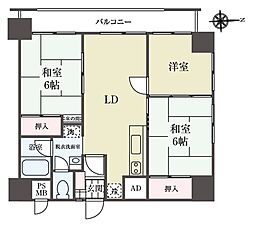 竹の塚マンション 3LDKの間取図画像