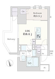 プレミスト金町 1LDKの間取図画像