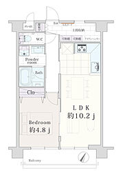 マック綱島コート 1LDKの間取図画像