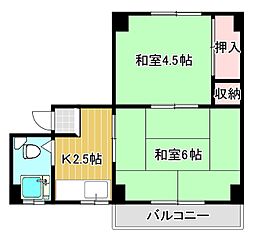 金龍堂ビル 2階2Kの間取り
