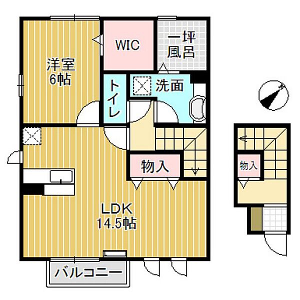 D-roomアシュラン 201｜富山県砺波市林(賃貸アパート1LDK・2階・58.80㎡)の写真 その2