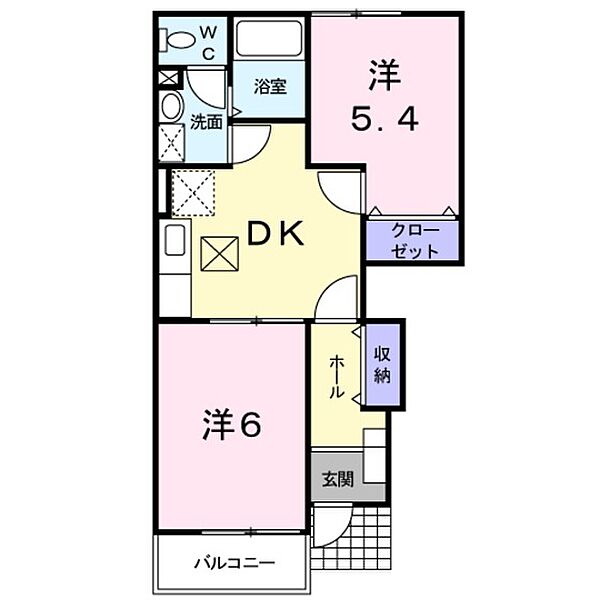 ボンジュール 102｜富山県小矢部市島(賃貸アパート2DK・1階・42.77㎡)の写真 その2