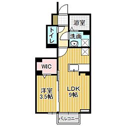 ルボンショワ 1階1LDKの間取り