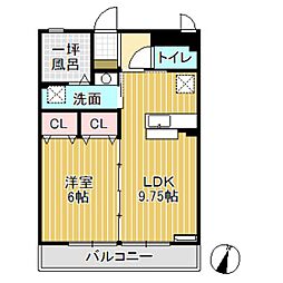 グレイス戸出 1LDKの間取図画像