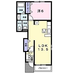 レジデンス・アキIII 1階1LDKの間取り
