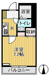 グリーンコーポ石代 1階1Kの間取り