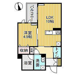 グラン・ミライエ 3階1LDKの間取り