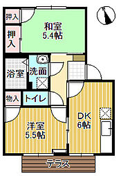 セントラルハイツ千田A棟 2DKの間取図画像