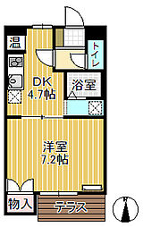 コーポタカオ 1DKの間取図画像