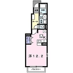 パステール砺波A ワンルームの間取図画像