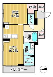 ミライエ・シリウス East 1LDKの間取図画像