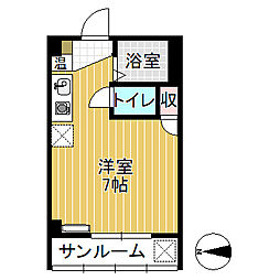 ラポール以和貴 ワンルームの間取図画像