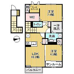 にゅうまごびれっじ3A 2LDKの間取図画像