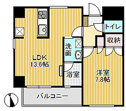 グレインハウス千代 1LDKの間取図画像