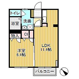 メゾンシエン 1LDKの間取図画像