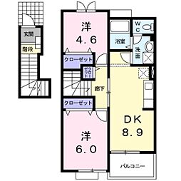 グレイスフルM3 2DKの間取図画像