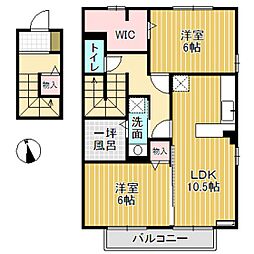 セジュールハッピータウンC 2LDKの間取図画像