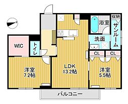 ミライエ・シリウス West 2LDKの間取図画像