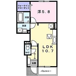 ドリームスクエアB棟 1LDKの間取図画像
