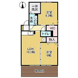 セジュールみのりD 2LDKの間取図画像
