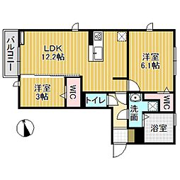 AXAS8 2LDKの間取図画像