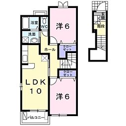 リヴァーリーフ2 2LDKの間取図画像
