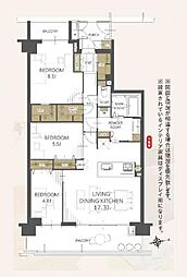 パークグランディエデナブライトコート 3LDKの間取図画像